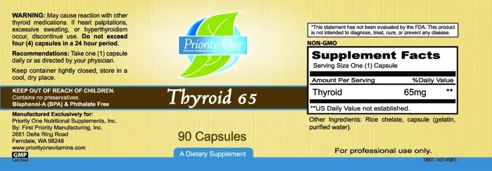Product image for Thyroid 65mg.