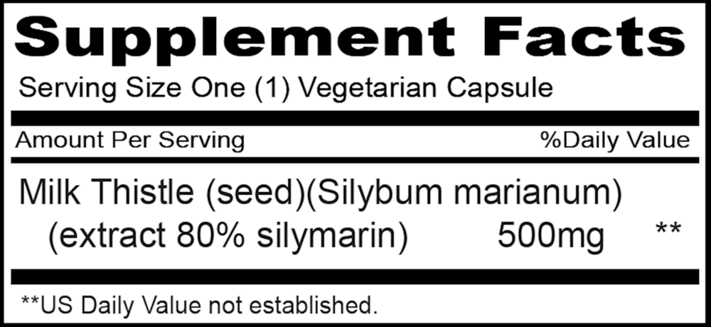 Product image for Milk Thistle 500mg.