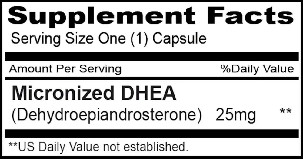 Product image for DHEA 25mg.