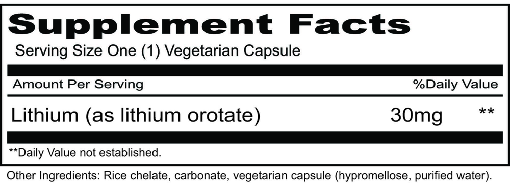 Product image for Lithium Organic 30mg.
