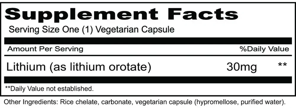 Product image for Lithium Organic 30mg.