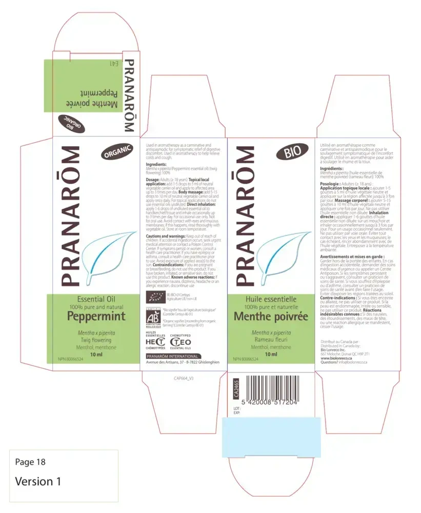 Product image for Peppermint essential oil.