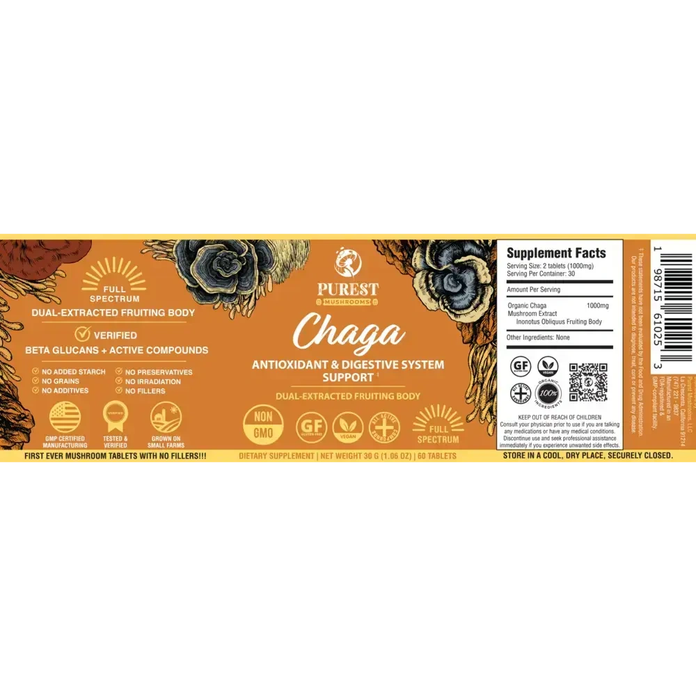 Product image for Chaga Mushroom Extract.