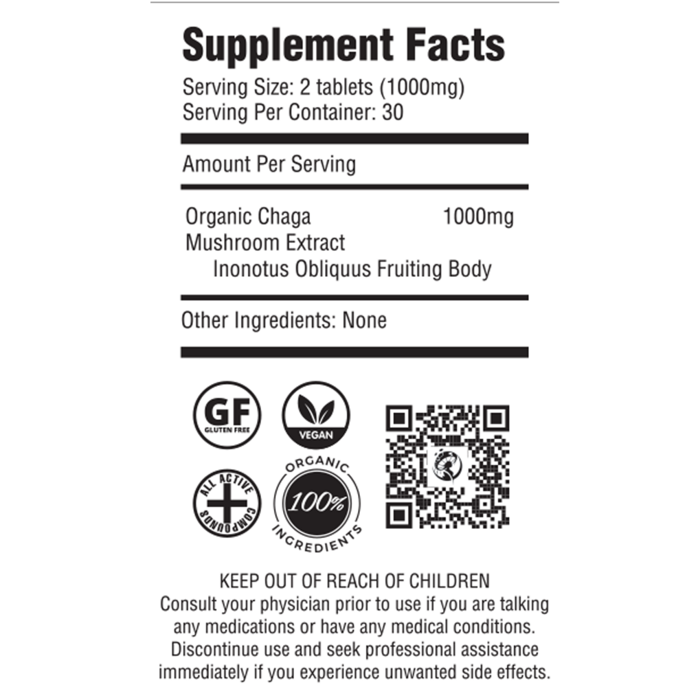 Product image for Chaga Mushroom Extract.