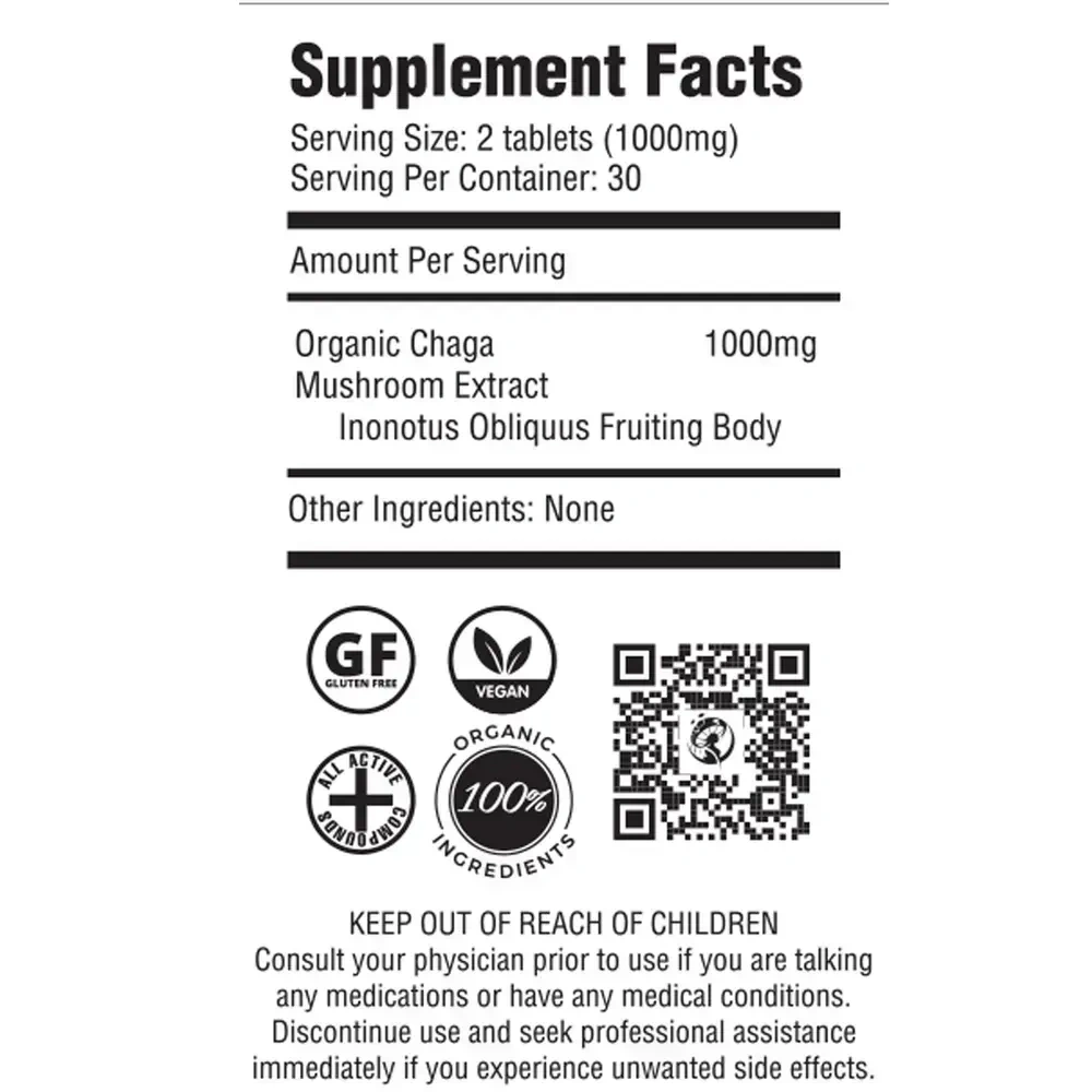 Product image for Chaga Mushroom Extract.
