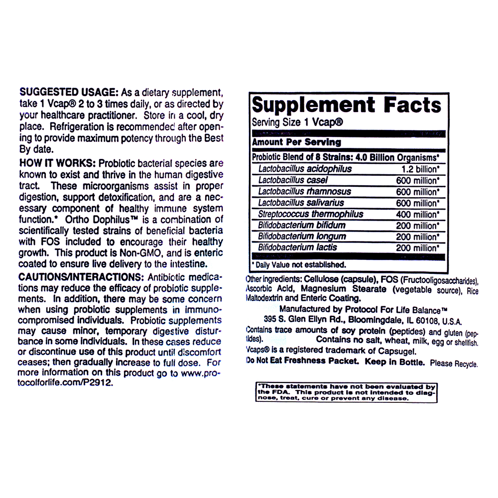 Product image for Ortho Dophilus.