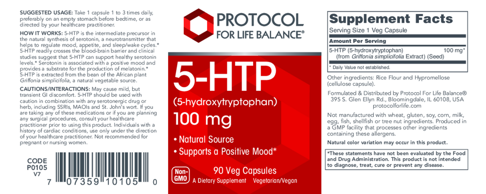Product image for 5-HTP 100mg.