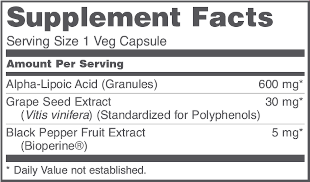 Product image for Alpha Lipoic Acid 600mg.