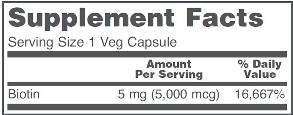 Product image for Biotin 5000mcg.