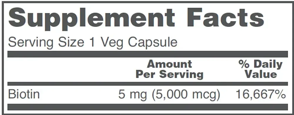 Product image for Biotin 5000mcg.
