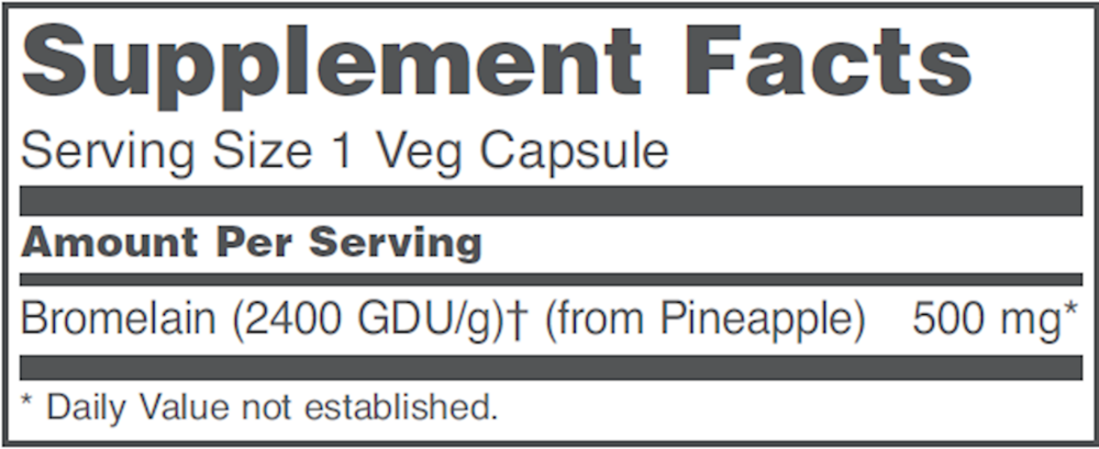 Product image for Bromelain 2400 GDU&#x2F;g 500mg.
