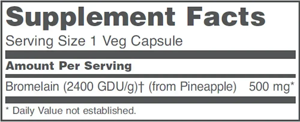 Product image for Bromelain 2400 GDU/g 500mg.