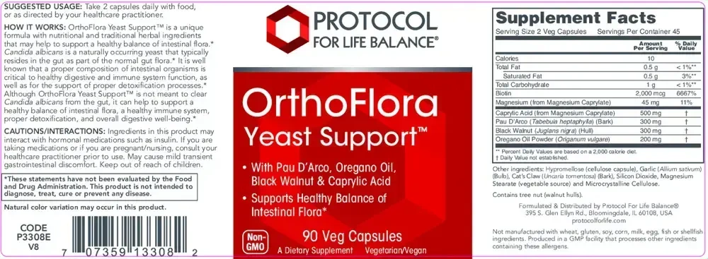 Product image for OrthoFlora Yeast Support.