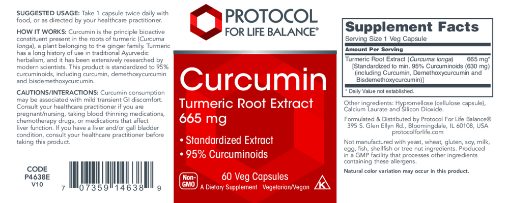 Product image for Curcumin 665mg.
