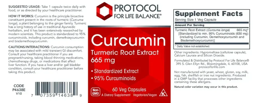 Product image for Curcumin 665mg.