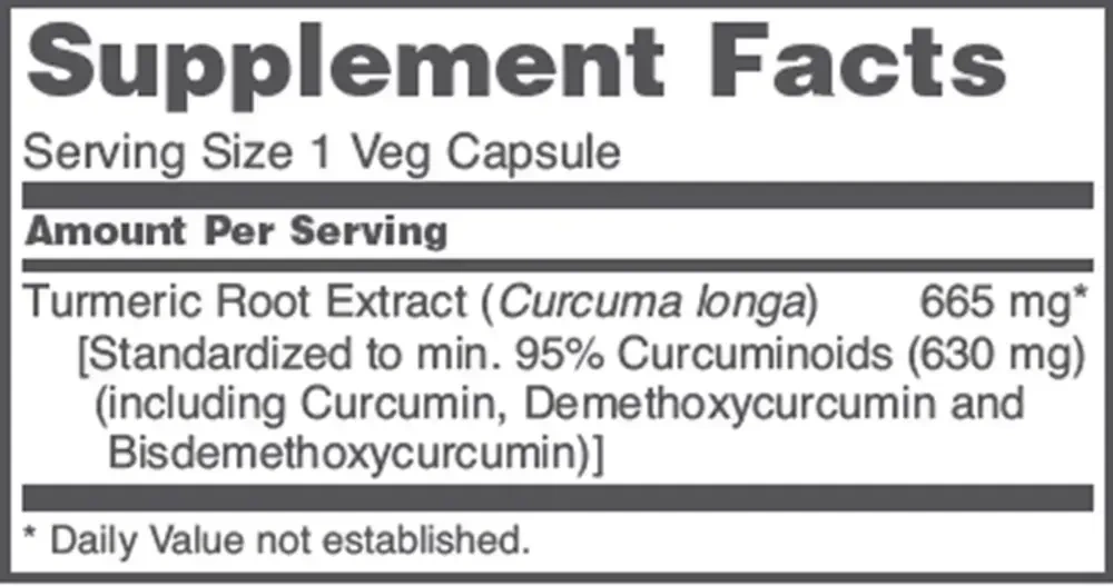 Product image for Curcumin 665mg.