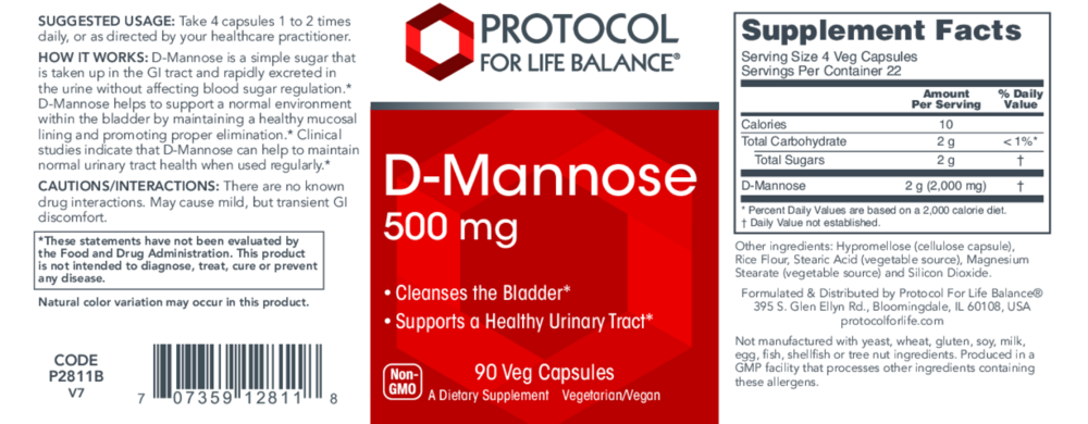 Product image for D-Mannose 500mg.