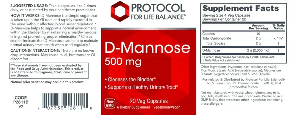 Product image for D-Mannose 500mg.
