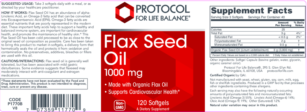 Product image for Flax Seed Oil 1000mg.