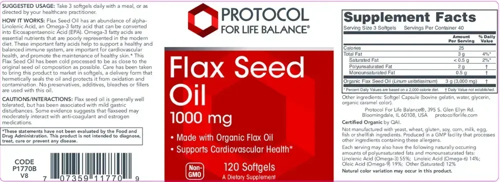Product image for Flax Seed Oil 1000mg.