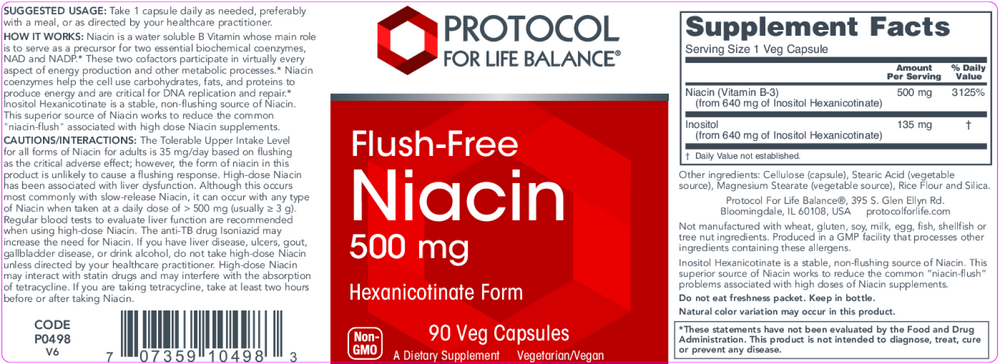 Product image for Flush-Free Niacin 500mg.