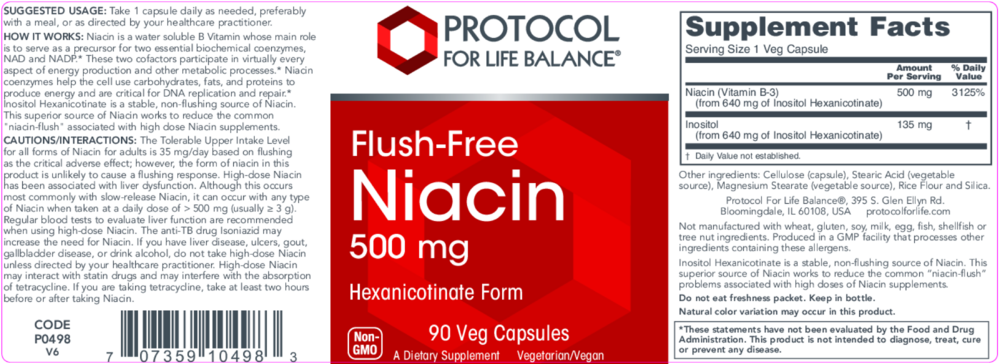 Product image for Flush-Free Niacin 500mg.