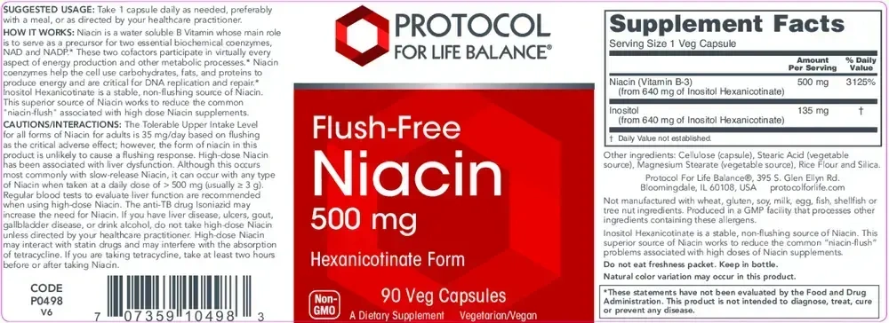 Product image for Flush-Free Niacin 500mg.