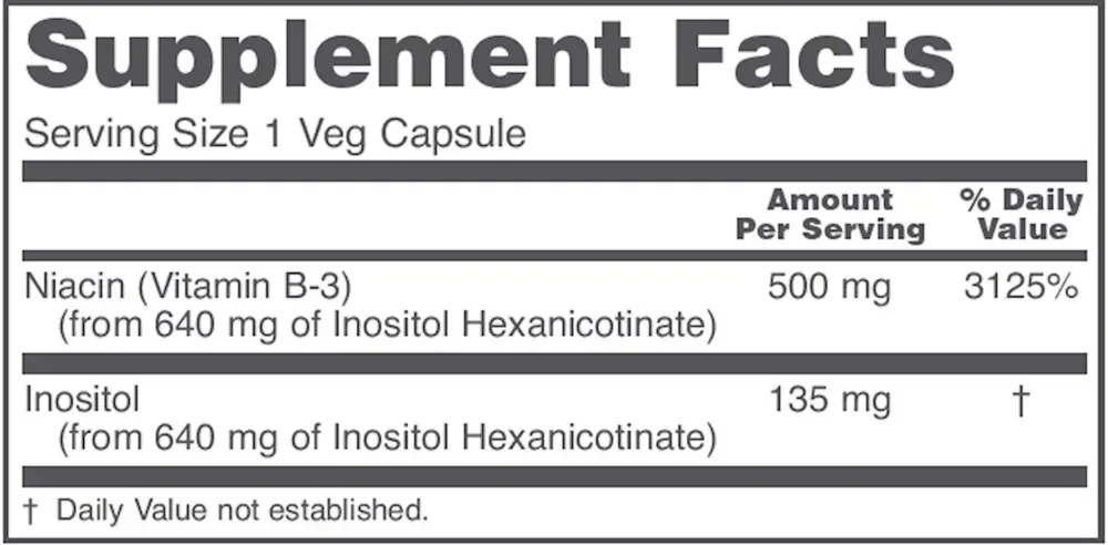 Product image for Flush-Free Niacin 500mg.