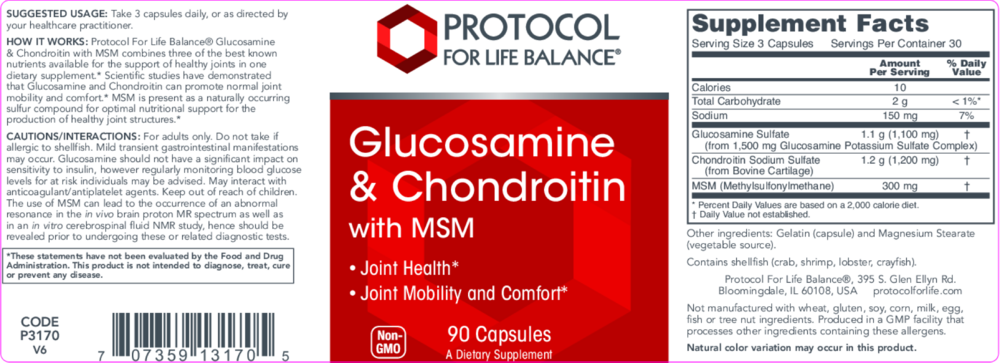 Product image for Glucosamine and Chondroitin + MSM.
