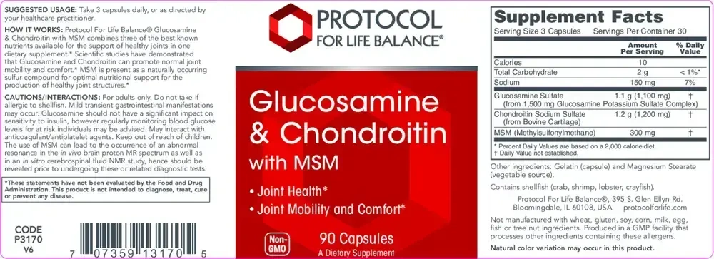 Product image for Glucosamine and Chondroitin + MSM.