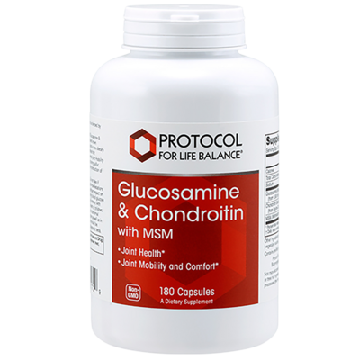 Product image for Glucosamine and Chondroitin + MSM (180 capsules).