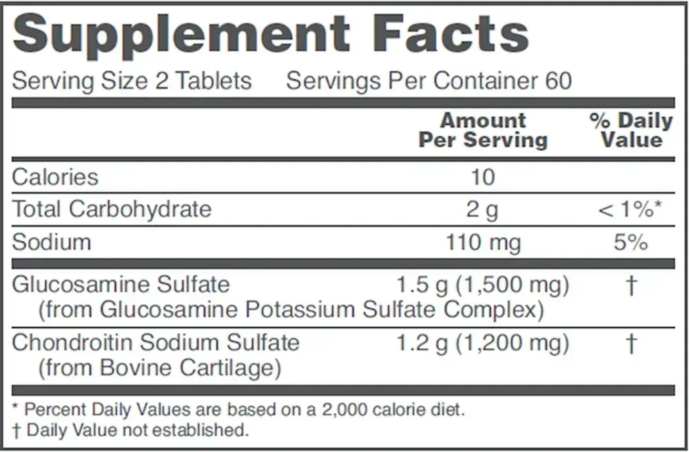 Product image for Glucosamine and Chondroitin Extra Strength.