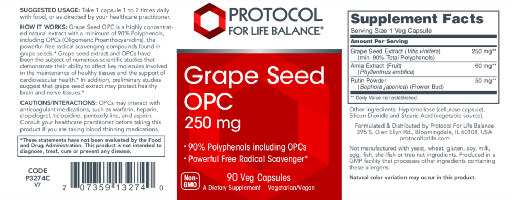 Product image for Grape Seed OPC 250mg.