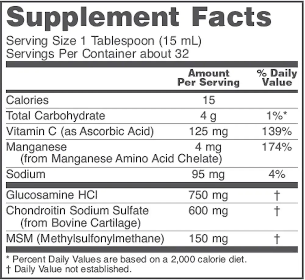 Product image for Glucosamine and Chondroitin Liq + MSM.