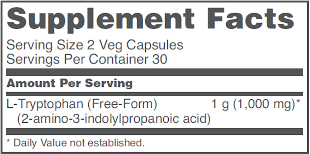 Product image for L-Tryptophan 500mg.