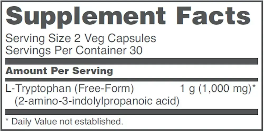 Product image for L-Tryptophan 500mg.