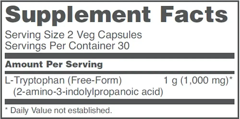 Product image for L-Tryptophan 500mg.