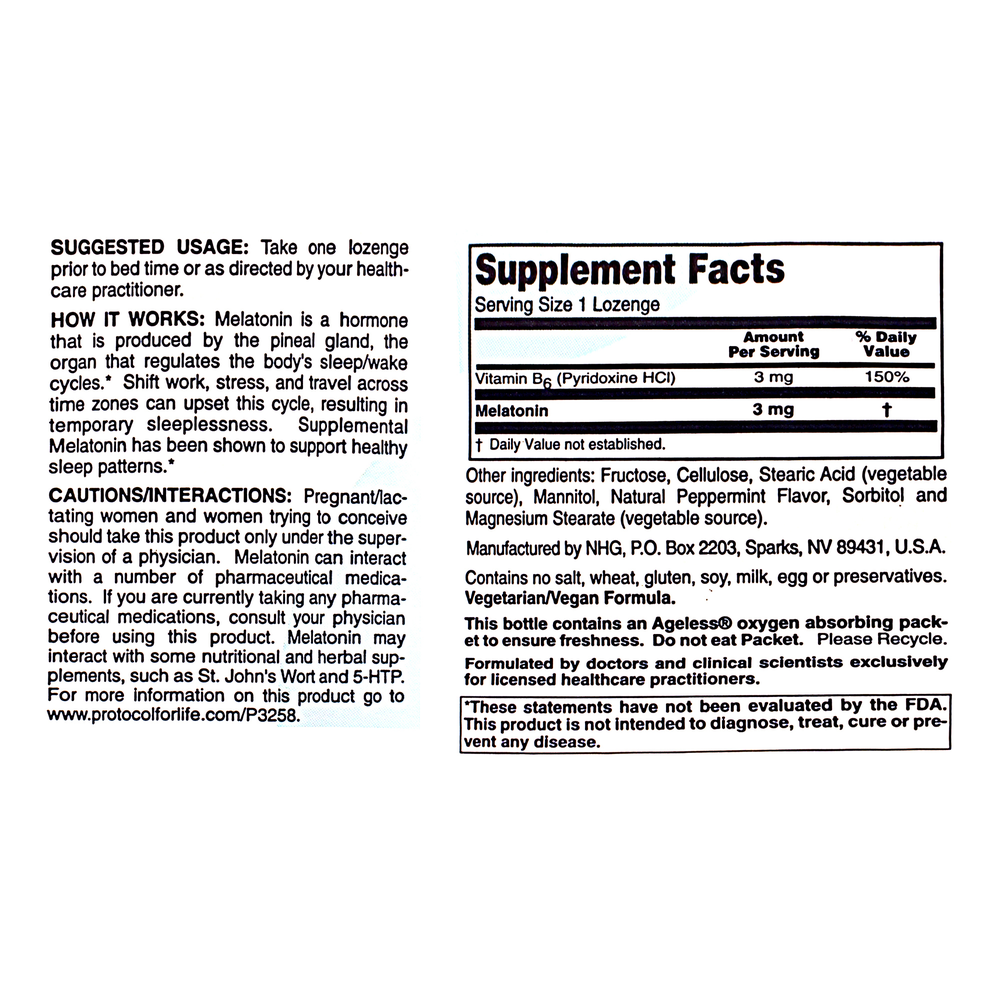 Product image for Melatonin 3mg.
