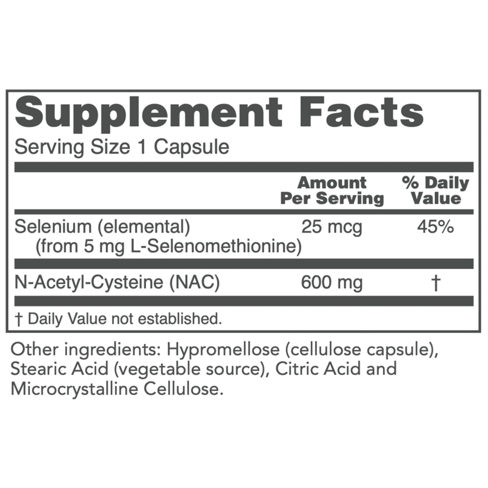 Product image for NAC N-Acetyl Cysteine 600mg.