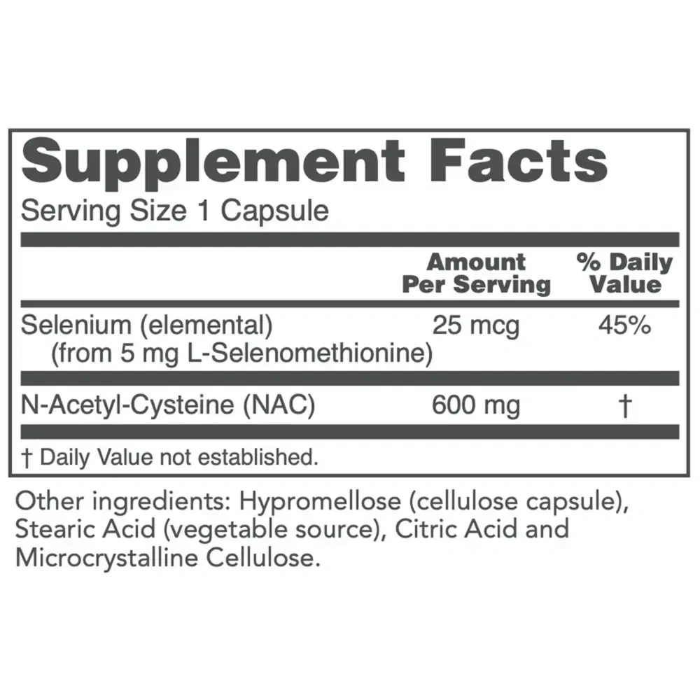 Product image for NAC N-Acetyl Cysteine 600mg.