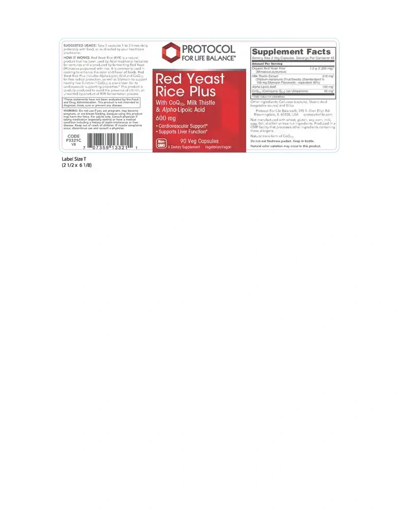 Product image for Red Yeast Rice Plus 600mg.