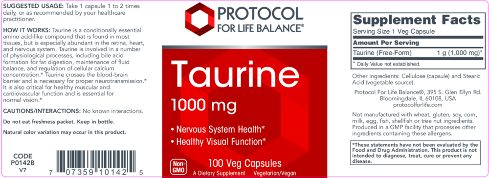 Product image for Taurine 1000mg.
