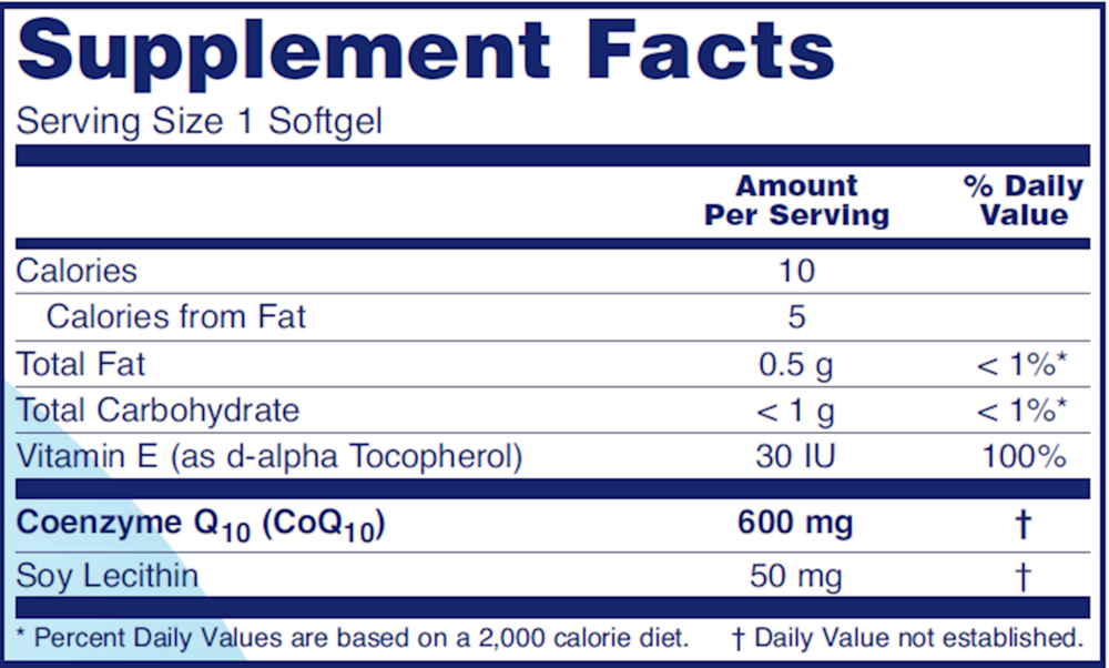 Product image for CoQ10 600mg.