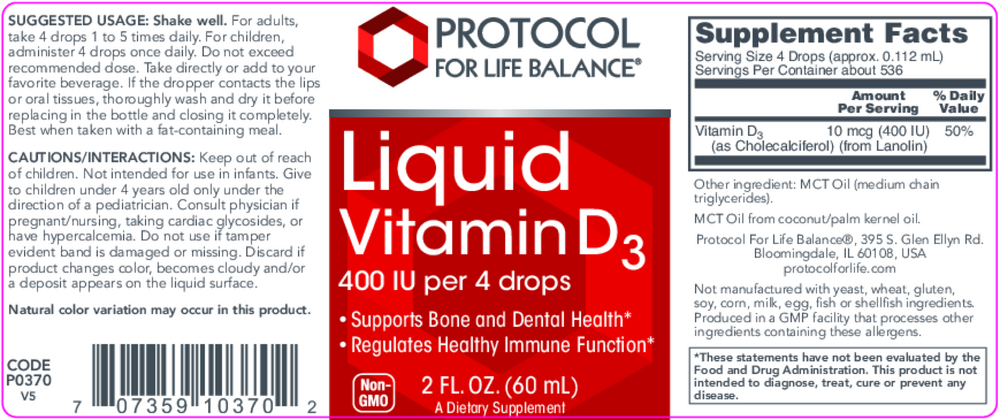 Product image for Liquid Vitamin D3.