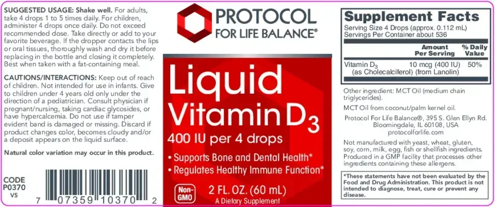 Product image for Liquid Vitamin D3.