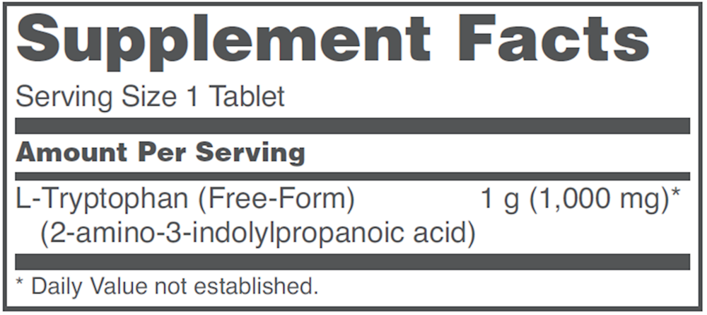 Product image for L-Tryptophan 1000mg.