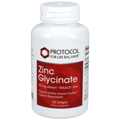 Zinc Glycinate 30mg Albion TRACCS Zinc 120 Softgels