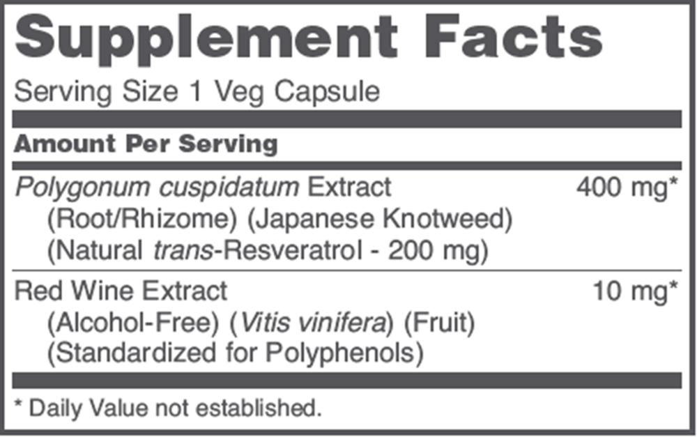 Product image for Resveratrol 200mg.