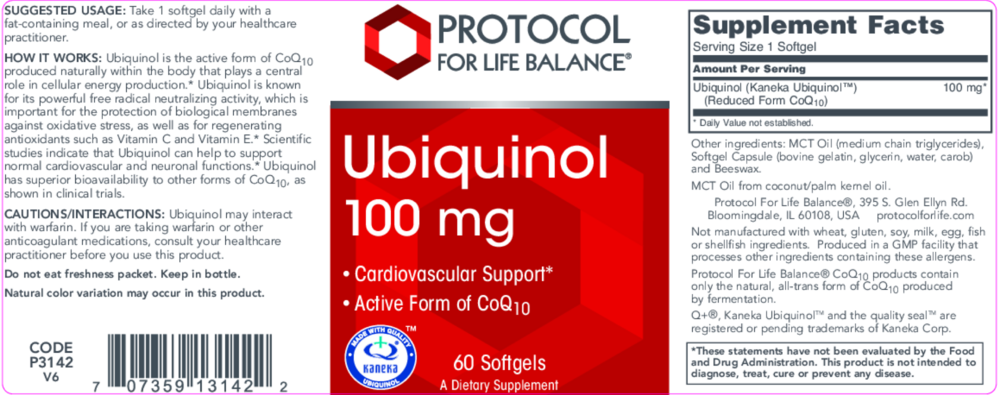 Product image for Ubiquinol 100mg.
