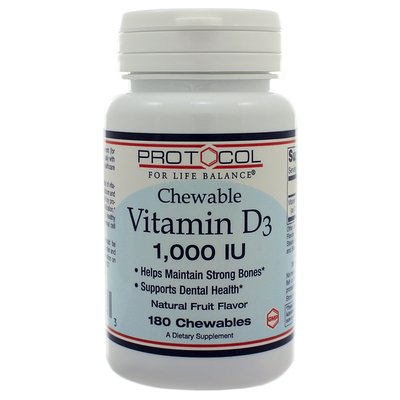 Vitamin D3 1,000iu Chewables (180 Chewables) by Protocol for Life Balance